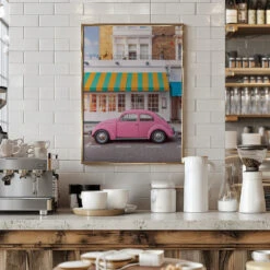 Pink Ride - Stretched Canvas, Poster Or Fine Art Print(Pink Ride Stretched Canvas Poster Or Fine Art Print) -Heart Wall Art Store pictufy interior barista white 2890599