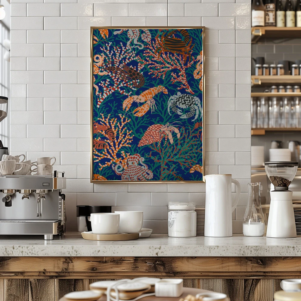 Vibrant Coral Reef Blue And Orange Pattern - Stretched Canvas, Poster Or Fine Art Print(Vibrant Coral Reef Blue And Orange Pattern Stretched Canvas Poster Or Fine Art Print) 7 Vibrant Coral Reef Blue And Orange Pattern - Stretched Canvas, Poster Or Fine Art Print(Vibrant Coral Reef Blue And Orange Pattern Stretched Canvas Poster Or Fine Art Print) - Image 7