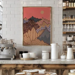 The Jagged Peaks Of Autumn - Stretched Canvas, Poster Or Fine Art Print(The Jagged Peaks Of Autumn Stretched Canvas Poster Or Fine Art Print) -Heart Wall Art Store pictufy interior barista white 2914988