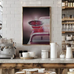 American Classic Car 98 1959 Convertible - Stretched Canvas, Poster Or Fine Art Print(American Classic Car 98 1959 Convertible Stretched Canvas Poster Or Fine Art Print) -Heart Wall Art Store pictufy interior barista white 2920005