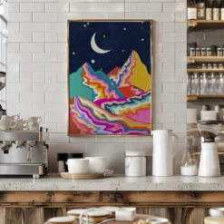 Chromatic Peaks - Stretched Canvas, Poster Or Fine Art Print(Chromatic Peaks Stretched Canvas Poster Or Fine Art Print) -Heart Wall Art Store pictufy interior barista white 2935169