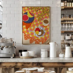 Blooms And Brunch - Stretched Canvas, Poster Or Fine Art Print(Blooms And Brunch Stretched Canvas Poster Or Fine Art Print) -Heart Wall Art Store pictufy interior barista white 2936480