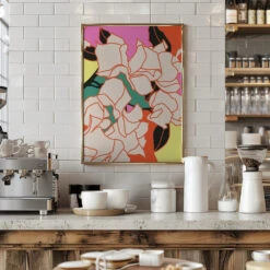 Pink Bougainvillea Essence - Stretched Canvas, Poster Or Fine Art Print(Pink Bougainvillea Essence Stretched Canvas Poster Or Fine Art Print) -Heart Wall Art Store pictufy interior barista white 2937171