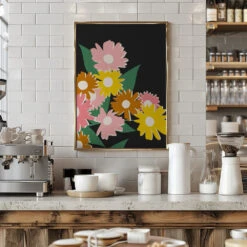 Daisy Delight - Stretched Canvas, Poster Or Fine Art Print(Daisy Delight Stretched Canvas Poster Or Fine Art Print) -Heart Wall Art Store pictufy interior barista white 2976658