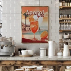 Aperol Spritz Tropical - Stretched Canvas, Poster Or Fine Art Print(Aperol Spritz Tropical Stretched Canvas Poster Or Fine Art Print) -Heart Wall Art Store pictufy interior barista white 2977781