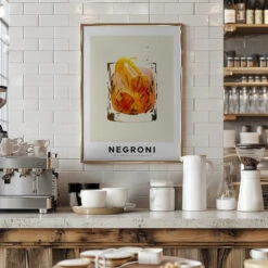 Negroni - Stretched Canvas, Poster Or Fine Art Print(Negroni Stretched Canvas Poster Or Fine Art Print 1) -Heart Wall Art Store pictufy interior barista white 2996283