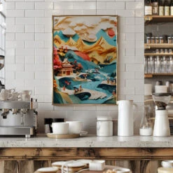 Nature In Layers - Stretched Canvas, Poster Or Fine Art Print(Nature In Layers Stretched Canvas Poster Or Fine Art Print) -Heart Wall Art Store pictufy interior barista white 3015084