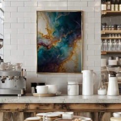 Mystic Marble - Stretched Canvas, Poster Or Fine Art Print(Mystic Marble Stretched Canvas Poster Or Fine Art Print) -Heart Wall Art Store pictufy interior barista white 3019336