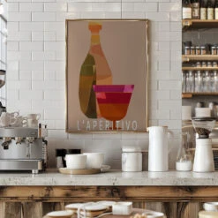 L'Aperitivo 2 - Stretched Canvas, Poster Or Fine Art Print(L 039 Aperitivo 2 Stretched Canvas Poster Or Fine Art Print) -Heart Wall Art Store pictufy interior barista white 3033422