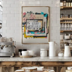 Stay Delulu - Stretched Canvas, Poster Or Fine Art Print(Stay Delulu Stretched Canvas Poster Or Fine Art Print) -Heart Wall Art Store pictufy interior barista white 3034913