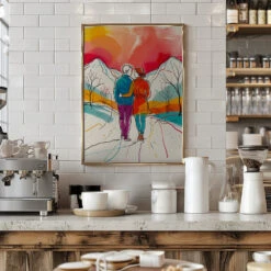 Mountain Romance - Stretched Canvas, Poster Or Fine Art Print(Mountain Romance Stretched Canvas Poster Or Fine Art Print) -Heart Wall Art Store pictufy interior barista white 3050034