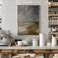 Serene Ocean View Under A Dramatic Sky - Stretched Canvas, Poster Or Fine Art Print(Serene Ocean View Under A Dramatic Sky Stretched Canvas Poster Or Fine Art Print) -Heart Wall Art Store pictufy interior barista white 3079162