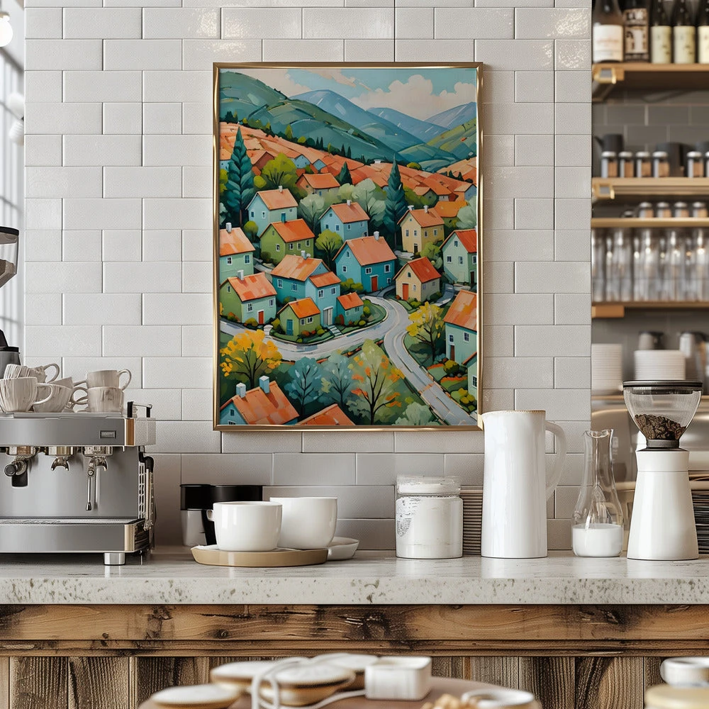 Pastel Village Dream - Stretched Canvas, Poster Or Fine Art Print(Pastel Village Dream Stretched Canvas Poster Or Fine Art Print) 7 Pastel Village Dream - Stretched Canvas, Poster Or Fine Art Print(Pastel Village Dream Stretched Canvas Poster Or Fine Art Print) - Image 7