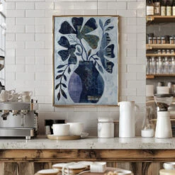 Indigo Blue Still Life - Stretched Canvas, Poster Or Fine Art Print(Indigo Blue Still Life Stretched Canvas Poster Or Fine Art Print 1) -Heart Wall Art Store pictufy interior barista white 3146582