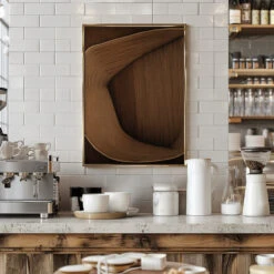 Caramel Lines I - Stretched Canvas, Poster Or Fine Art Print(Caramel Lines I Stretched Canvas Poster Or Fine Art Print) -Heart Wall Art Store pictufy interior barista white 3177383