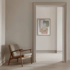 Delicate Pink And Green-2 - Stretched Canvas, Poster Or Fine Art Print(Delicate Pink And Green 2 Stretched Canvas Poster Or Fine Art Print) -Heart Wall Art Store pictufy interior beige armchair ratio 5x7 2460277