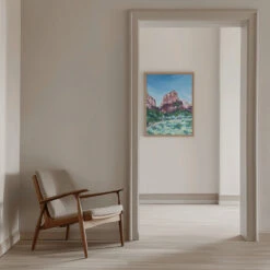 Angels Landing - Stretched Canvas, Poster Or Fine Art Print(Angels Landing Stretched Canvas Poster Or Fine Art Print) -Heart Wall Art Store pictufy interior beige armchair ratio 5x7 2464820