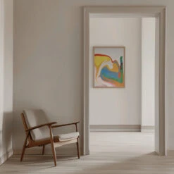 Organic Bauhaus Waved - Stretched Canvas, Poster Or Fine Art Print(Organic Bauhaus Waved Stretched Canvas Poster Or Fine Art Print) -Heart Wall Art Store pictufy interior beige armchair ratio 5x7 2500876