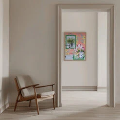 Funky Wallpaper By Sarah Gesek- Stretched Canvas, Poster Or Fine Art Print(Funky Wallpaper Stretched Canvas Poster Or Fine Art Print) -Heart Wall Art Store pictufy interior beige armchair ratio 5x7 2536245