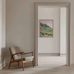 Mountain House By Sarah Gesek- Stretched Canvas, Poster Or Fine Art Print(Mountain House Stretched Canvas Poster Or Fine Art Print) -Heart Wall Art Store pictufy interior beige armchair ratio 5x7 2536256