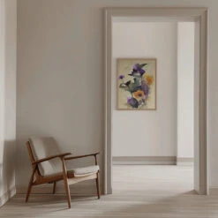 Purple Dry Flowers - Stretched Canvas, Poster Or Fine Art Print(Purple Dry Flowers Stretched Canvas Poster Or Fine Art Print) -Heart Wall Art Store pictufy interior beige armchair ratio 5x7 2546857