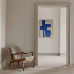 Blue Harmony Shape - Stretched Canvas, Poster Or Fine Art Print(Blue Harmony Shape Stretched Canvas Poster Or Fine Art Print) -Heart Wall Art Store pictufy interior beige armchair ratio 5x7 2551457