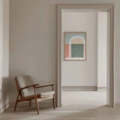 Geometric Composition With Pastel Colors - Stretched Canvas, Poster Or Fine Art Print(Geometric Composition With Pastel Colors Stretched Canvas Poster Or Fine Art Print) -Heart Wall Art Store pictufy interior beige armchair ratio 5x7 2552077