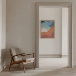 Colorful Wave Scape - Stretched Canvas, Poster Or Fine Art Print(Colorful Wave Scape Stretched Canvas Poster Or Fine Art Print) -Heart Wall Art Store pictufy interior beige armchair ratio 5x7 2552528