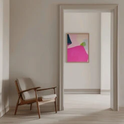 Pink Pastel Shape - Stretched Canvas, Poster Or Fine Art Print(Pink Pastel Shape Stretched Canvas Poster Or Fine Art Print) -Heart Wall Art Store pictufy interior beige armchair ratio 5x7 2552765