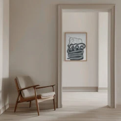 Painted Lines Swazz 3 Kopie - Stretched Canvas, Poster Or Fine Art Print(Painted Lines Swazz 3 Kopie Stretched Canvas Poster Or Fine Art Print) -Heart Wall Art Store pictufy interior beige armchair ratio 5x7 2553058