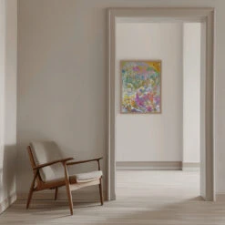 Vibrant Garden Dream - Stretched Canvas, Poster Or Fine Art Print(Vibrant Garden Dream Stretched Canvas Poster Or Fine Art Print) -Heart Wall Art Store pictufy interior beige armchair ratio 5x7 2570867