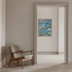 Nonforlorn Blue - Stretched Canvas, Poster Or Fine Art Print(Nonforlorn Blue Stretched Canvas Poster Or Fine Art Print) -Heart Wall Art Store pictufy interior beige armchair ratio 5x7 2571621