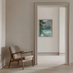 Blausee - Stretched Canvas, Poster Or Fine Art Print(Blausee Stretched Canvas Poster Or Fine Art Print) -Heart Wall Art Store pictufy interior beige armchair ratio 5x7 2711137