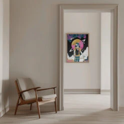 The Space Messenger - Stretched Canvas, Poster Or Fine Art Print(The Space Messenger Stretched Canvas Poster Or Fine Art Print) -Heart Wall Art Store pictufy interior beige armchair ratio 5x7 2745475