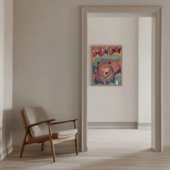 Winter Bear Forest - Stretched Canvas, Poster Or Fine Art Print(Winter Bear Forest Stretched Canvas Poster Or Fine Art Print) -Heart Wall Art Store pictufy interior beige armchair ratio 5x7 2745483