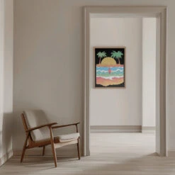 Let The Waves Set You Free - Stretched Canvas, Poster Or Fine Art Print(Let The Waves Set You Free Stretched Canvas Poster Or Fine Art Print) -Heart Wall Art Store pictufy interior beige armchair ratio 5x7 2827196