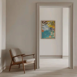 Abstract Leaves Close Up 1 - Stretched Canvas, Poster Or Fine Art Print(Abstract Leaves Close Up 1 Stretched Canvas Poster Or Fine Art Print) -Heart Wall Art Store pictufy interior beige armchair ratio 5x7 2859629