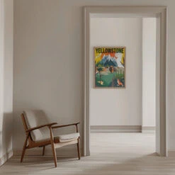 Yellowstone National Park Travel Poster - Stretched Canvas, Poster Or Fine Art Print(Yellowstone National Park Travel Poster Stretched Canvas Poster Or Fine Art Print) 23 Yellowstone National Park Travel Poster - Stretched Canvas, Poster Or Fine Art Print(Yellowstone National Park Travel Poster Stretched Canvas Poster Or Fine Art Print) -Heart Wall Art Store pictufy interior beige armchair ratio 5x7 2884827