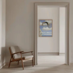 Diver And Rock - Stretched Canvas, Poster Or Fine Art Print(Diver And Rock Stretched Canvas Poster Or Fine Art Print) -Heart Wall Art Store pictufy interior beige armchair ratio 5x7 2912057