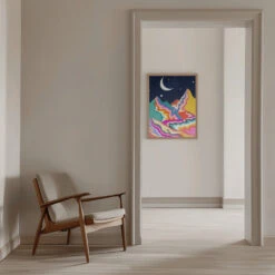 Chromatic Peaks - Stretched Canvas, Poster Or Fine Art Print(Chromatic Peaks Stretched Canvas Poster Or Fine Art Print) -Heart Wall Art Store pictufy interior beige armchair ratio 5x7 2935169