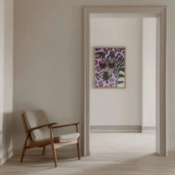 Leopard Print Zebra Pink - Stretched Canvas, Poster Or Fine Art Print(Leopard Print Zebra Pink Stretched Canvas Poster Or Fine Art Print) -Heart Wall Art Store pictufy interior beige armchair ratio 5x7 2956650