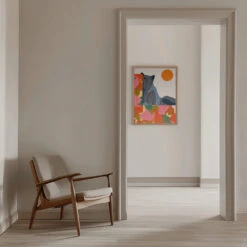 Sunny Garden Cat - Stretched Canvas, Poster Or Fine Art Print(Sunny Garden Cat Stretched Canvas Poster Or Fine Art Print) -Heart Wall Art Store pictufy interior beige armchair ratio 5x7 2980727