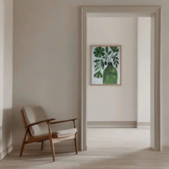 Abstract Green Floral - Stretched Canvas, Poster Or Fine Art Print(Abstract Green Floral Stretched Canvas Poster Or Fine Art Print 1) -Heart Wall Art Store pictufy interior beige armchair ratio 5x7 3146557