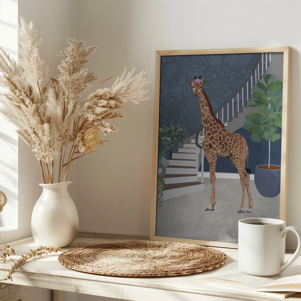 Giraffe By The Stairs - Stretched Canvas, Poster Or Fine Art Print(Giraffe By The Stairs Stretched Canvas Poster Or Fine Art Print) 5 Giraffe By The Stairs - Stretched Canvas, Poster Or Fine Art Print(Giraffe By The Stairs Stretched Canvas Poster Or Fine Art Print) - Image 5