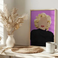 Faceless Marilyn Monroe Modern Art - Stretched Canvas, Poster Or Fine Art Print(Faceless Marilyn Monroe Modern Art Stretched Canvas Poster Or Fine Art Print) -Heart Wall Art Store pictufy interior bright scandi tea cup ratio 2x3 2425724
