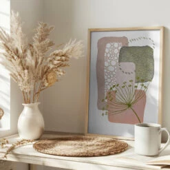 Delicate Pink And Green-2 - Stretched Canvas, Poster Or Fine Art Print(Delicate Pink And Green 2 Stretched Canvas Poster Or Fine Art Print) -Heart Wall Art Store pictufy interior bright scandi tea cup ratio 2x3 2460277