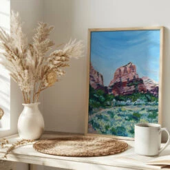 Angels Landing - Stretched Canvas, Poster Or Fine Art Print(Angels Landing Stretched Canvas Poster Or Fine Art Print) -Heart Wall Art Store pictufy interior bright scandi tea cup ratio 2x3 2464820