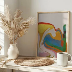 Organic Bauhaus Waved - Stretched Canvas, Poster Or Fine Art Print(Organic Bauhaus Waved Stretched Canvas Poster Or Fine Art Print) -Heart Wall Art Store pictufy interior bright scandi tea cup ratio 2x3 2500876