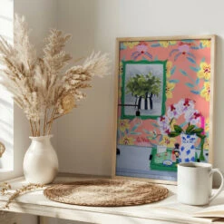 Funky Wallpaper By Sarah Gesek- Stretched Canvas, Poster Or Fine Art Print(Funky Wallpaper Stretched Canvas Poster Or Fine Art Print) -Heart Wall Art Store pictufy interior bright scandi tea cup ratio 2x3 2536245