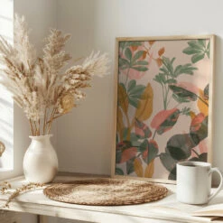 Tropical Mess - Stretched Canvas, Poster Or Fine Art Print(Tropical Mess Stretched Canvas Poster Or Fine Art Print) -Heart Wall Art Store pictufy interior bright scandi tea cup ratio 2x3 2544228